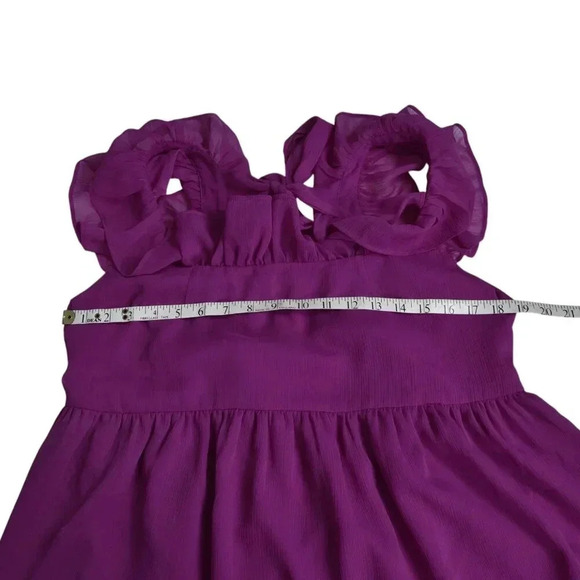 NWT  Banana Republic Factory Flutter Tie-Back Tank Top Blouse Magenta Size Large - Picture 9 of 14